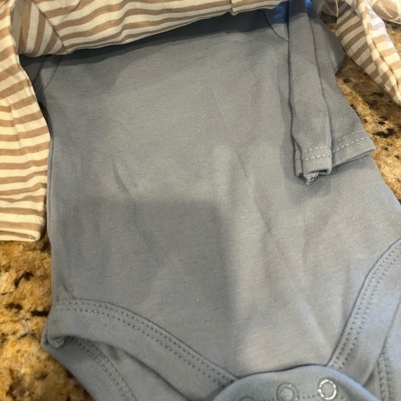 chick pea Cream and Tan Football 5 Piece Bodysuit Set Sunday Funday with Dad - Picture 5 of 5